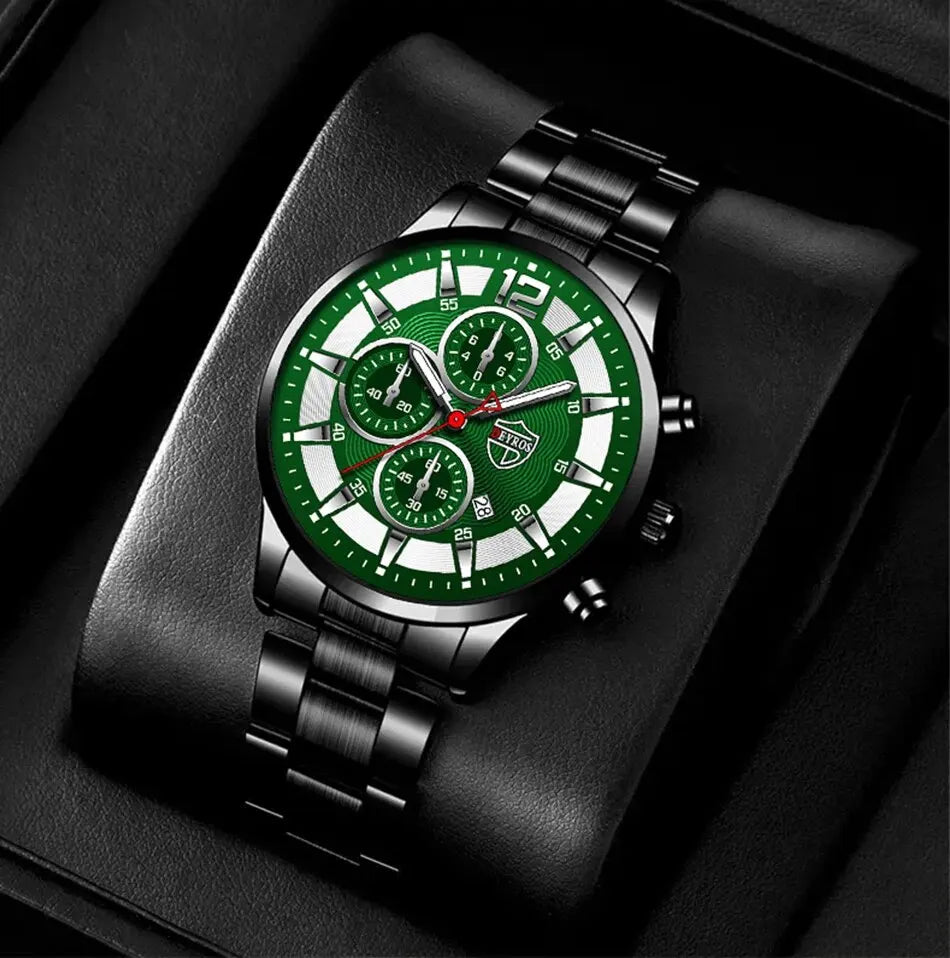 Fashion Men Stainless Steel Watch Luxury Calendar Quartz Wrist Watch Mens Business Watches for Man Luminous Clock