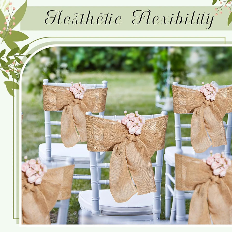 Natural Burlap Table Runner Farmhouse Jute Fabric Kitchen Coffee Tablecloths for Wedding Aisle Carpet Garden Outdoor Decorations