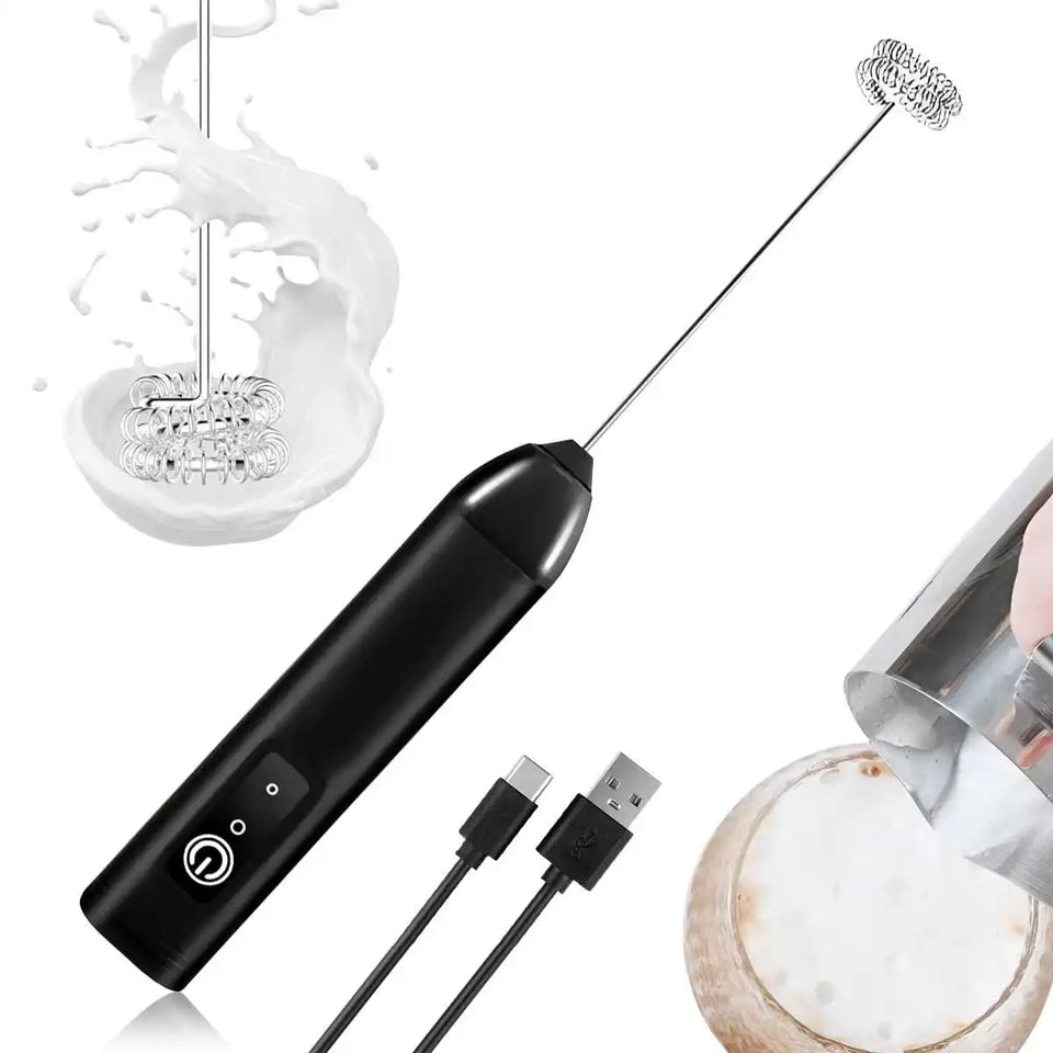 1Pc Electric Milk Frother Coffee Milk Frother Coffee Mixer 500mAh USB-Charging Portable Egg Beater Coffee Milk Mixing Blender