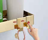 30-50cm Gold Bathroom Shelf Wall Mounted 304Stainless Steel Shower Holder Soap Shampoo Storage Organizer Rack kitchen Shelves