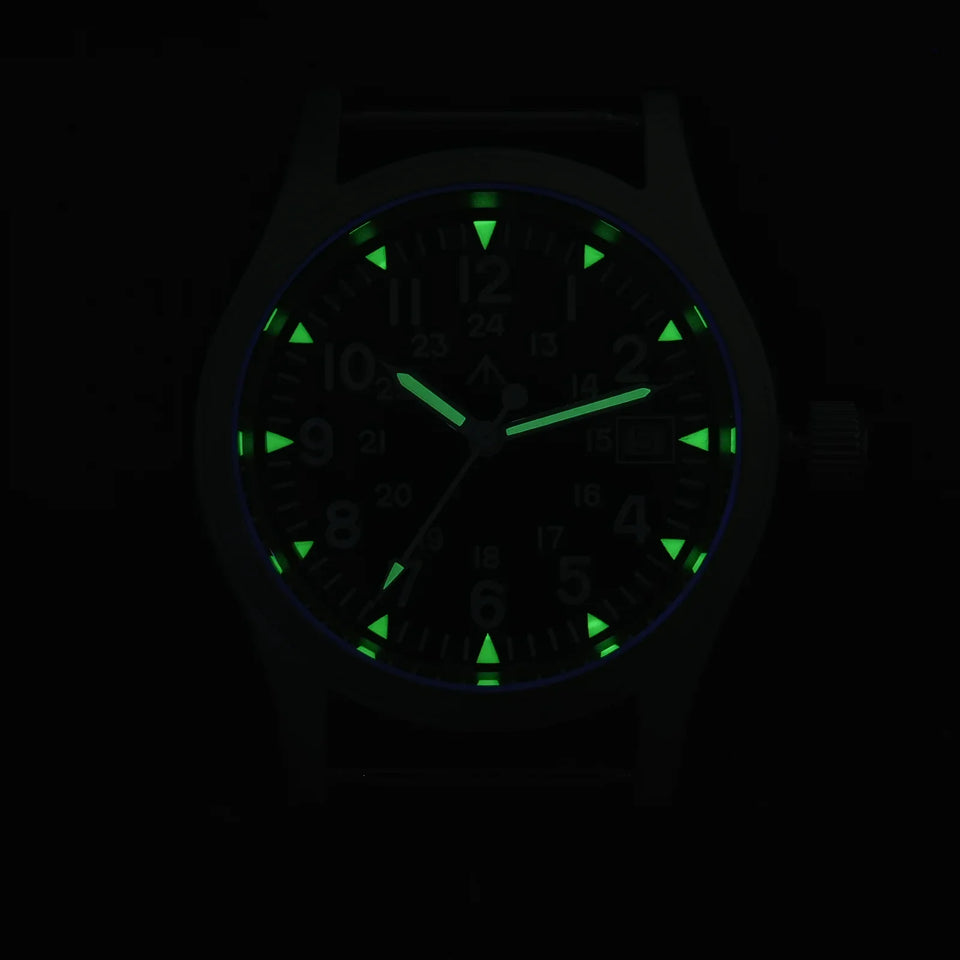Militado ML05 Men's Watch Ronda 515 Quartz Movement Watch Dome Sapphire High Transparency AR Coating Night Light Watches Retro