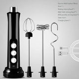 Handheld Electric Milk Frother USB Wireless Egg Beater Kitchen Mixer Coffee Whisk Blender Tool for Home Use