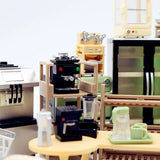 Funny DIY Gift 1:12 Miniature Dollhouse Coffee Maker Plastic Funny Coffee Machine Model Kitchen Electrical Appliances Girls