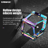 TANKE MTB Pedals Lightweight Aluminum Alloy Non-slip Bicycle Pedal (10 Non-Slip Pins/Side)with Grease&Bearing Bike pedal TP-50