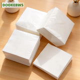 600 and 300 Pieces of White Napkins, 9× 9inch Double-Layer Disposable Dining Napkins, Foldable to 4.5× 4.5inch , Soft and Absorbent, Suitable for Home, Restaurant, Wedding, Party, and Commercial Use