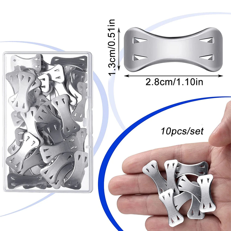 10/20/30Pcs Replacement Elastic Bandage Wrap Stretch Metal Clips Fixation Clamps Hooks First Aid Kit for Sport White/Coffee