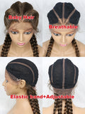KIMA New Arrival 26 Inches Braided Wigs Synthetic Lace Front Hair Wig With Baby Hair for Black Women