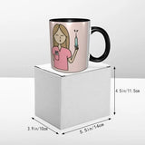 Pink Doctor Nurse Coffee Mugs DIY Customized Enfermera En Apuros Ceramic Milk Tea Mug Cup