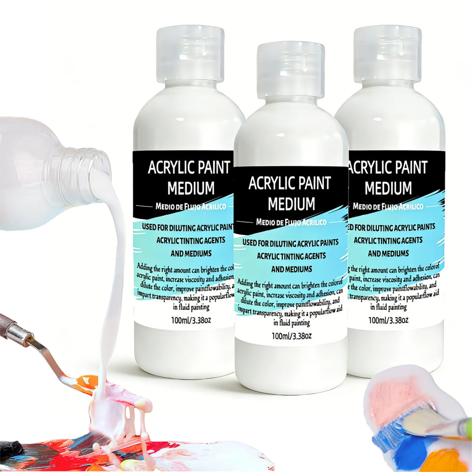Acrylic Flow Medium for Acrylic Paint, High FlowPouringMedium, Improves Consistency, Transparency and Smoothness for Fluid Art