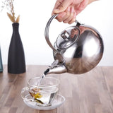 Teapot with Infuser Stainless Steel Tea Kettle Coffee Pot Portable Loose Leaf Hot Water Pot for Home Office Camping Kitchenware