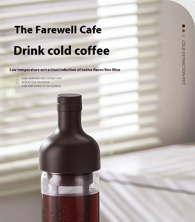 GIANXI Cold Brew Coffee Maker Home Cold Kettle Portable non-leaking Tea Cold Brew Cup Ice Drop Kettle Cold Brew Fruit Teapot