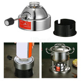 Butane Mini Burner Portable Gas Burner Inflatable Coffee Brewing Stove with Gas Valve Pipe Butane for Trekking Hiking and Picnic