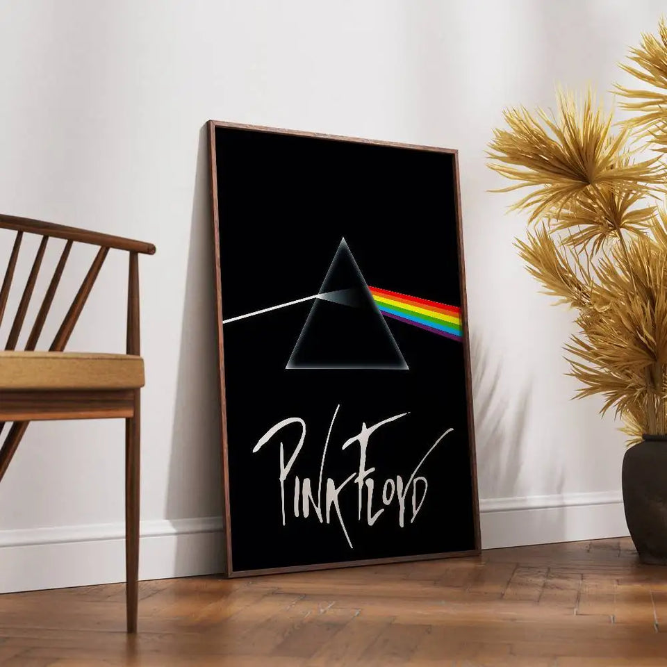 P-Pink-k F-Floyd Band Poster Self-adhesive Art Waterproof Paper Sticker Coffee House Bar Room