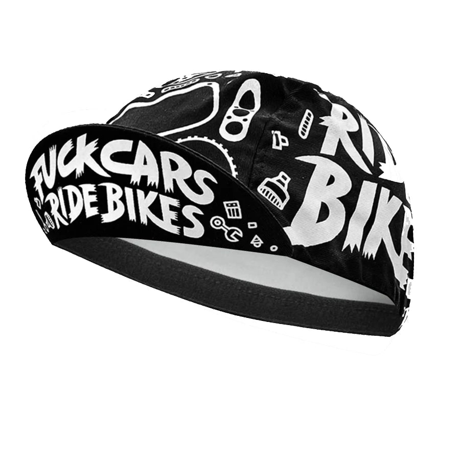 Black Cycling Cap Funny Road Bicycle Hat Cartoon Bike Headwear Men and Women Coffee & Beer Gorra Ciclismo