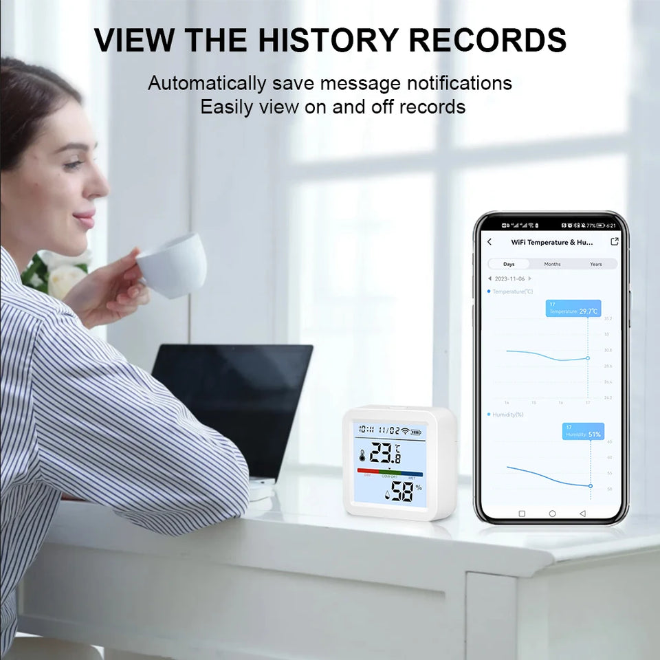 Tuya Zigbee 3.0 WiFi Temperature Humidity Sensor Smart Thermometer Hygrometer APP Remote Control Work with Yandex Alexa
