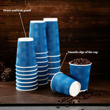 12OZ Coffee Cups Disposable Paper Coffee Cups Insulated Corrugated Kraft Ripple Wall Cup for Hot Beverage or Tea Drink Hot Water