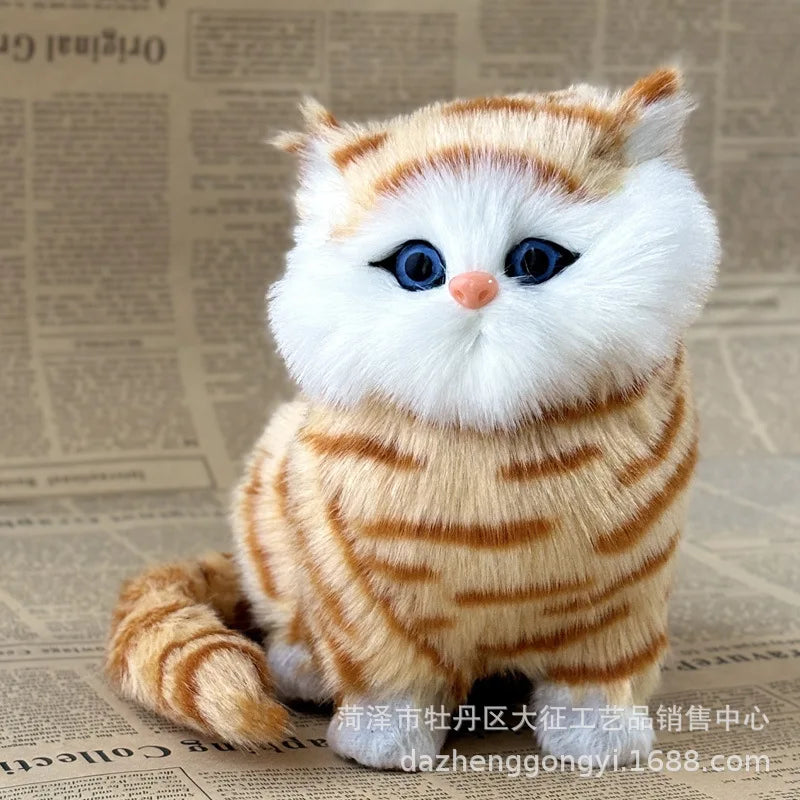 Electronic Plush Cats With Meowing Sound Lovely Decoration Animal Doll Toy Cute Electric Cat Soft Kids Pet Model For Kids Gift