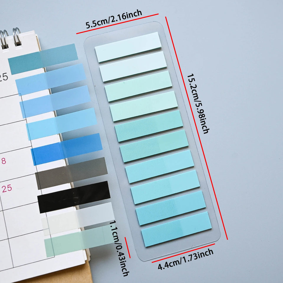 Colorful Transparent Memo Pads Self-Adhesive Sticky Notes Index 200-4000 Sheets for Office School Stationery