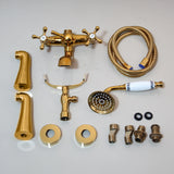 ZAPPO Bathtub Faucet Vintage Telephone Style with Dual Handles Deck mounted bathtub Faucet set Hot and Cold Water Mixer Tap