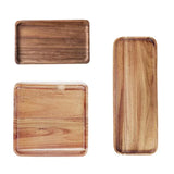 Acacia Wood Coffee Tray Rectangular Food Cup Trays Decorative Wood Plate Dessert Candy Acacia Wood Gongfu Tea Tray