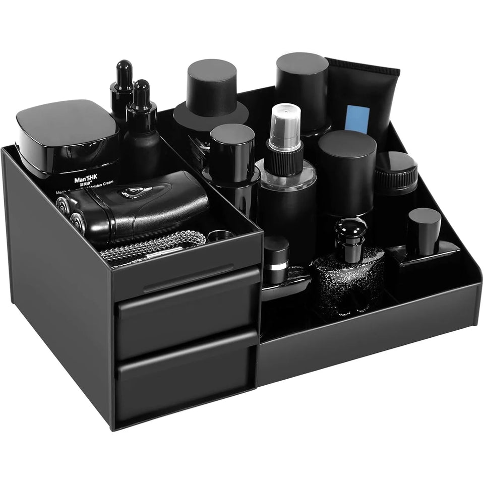 Cologne Organizer For Men, Cologne Holder For Dresser, Perfume Stand, Bathroom Countertop Organizer With Drawers Counter Storage