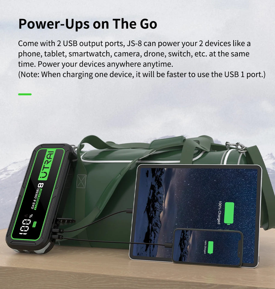 UTRAI  20000mAh Car Jump Starter Power Bank 6000A Car Booster Auto Emergency Starting Device Jump Start for Petrol Diesel