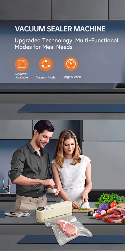 Simple operation Vacuum Sealer Machine Bag Rolls Food Sealer Compact Food Preservation System with Vacuum Bags