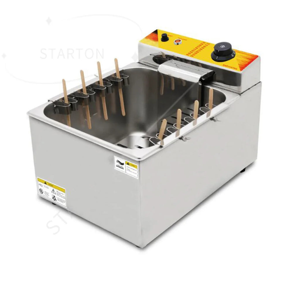 Commercial Korean 12L Cheese Corn Hot Dog Deep Fryer Machine Cheese Electric Mozzarella Fryer for Food Truck