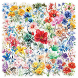 50 Pcs Transparent Flower & Plant Stickers - PET Decorative Craft Supplies for Journals, Notebooks, Tablets(Anime Worlds Store)