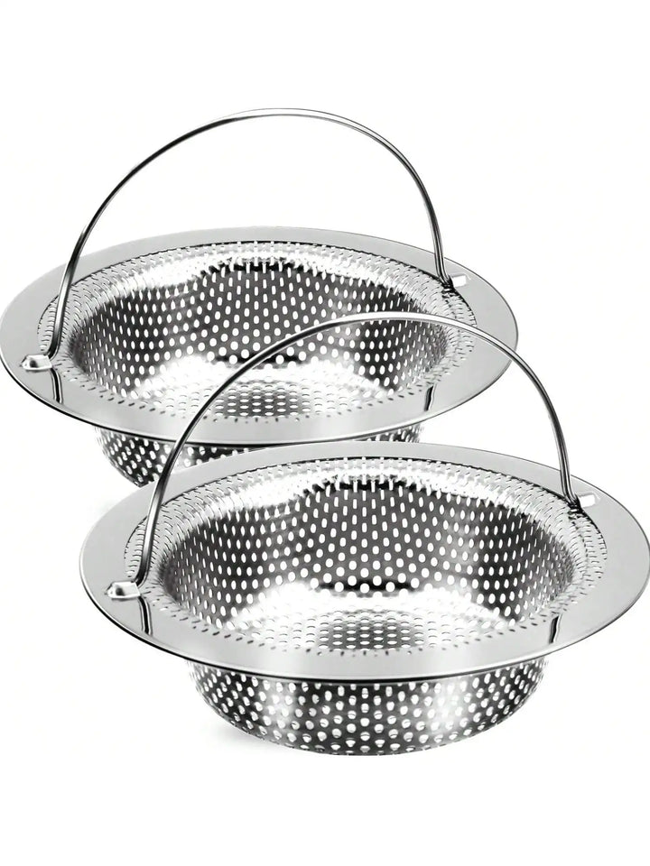 2 Pcs Stainless Steel Sink Strainer, Clog Prevention Filter, for Kitchen Bathroom Drain, Easy to Clean