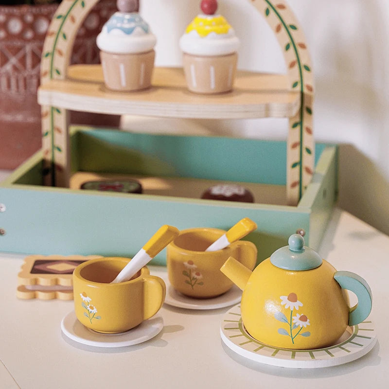 Tea Set Toy Set Play pretend with tea and sweets, Kids have a blast hosting playdate tea parties!