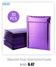 20pcs/lot Rose Gold/Silver/Purple/Blue Packaging Shipping Bubble Mailer Plastic Padded Envelopes Gift Bag Mailing Envelope Bag
