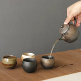 Mini Creative Coffee Cup 80ml Retro Durable Coarse Ceramic Tea Cup Mug