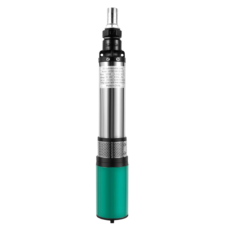 24V 320W Deep Well Pump High Lift Deep Well Pump DC Screw Submersible Pump Agricultural Irrigation Garden Home