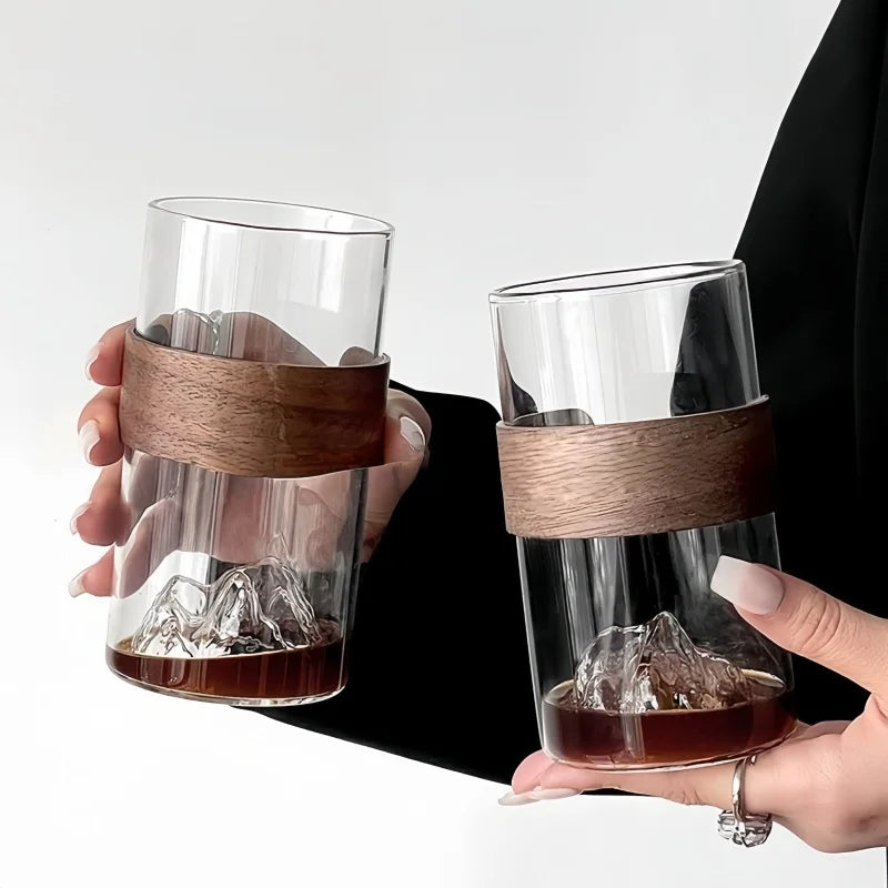 Japanese-style glass retro ethnic wind high temperature resistant Mount Fuji tea cup home snow mountain cup coffee cup