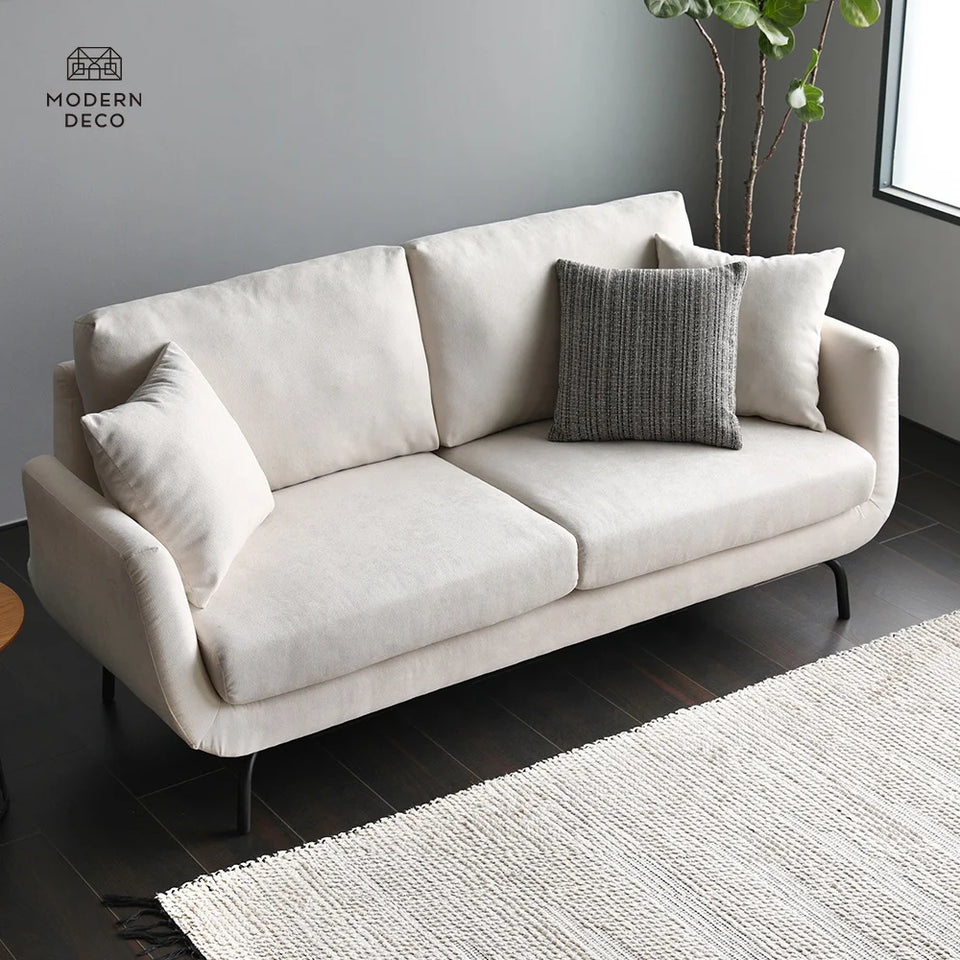 Furniture White Living Room 2 Seater Modern Nordic Scandinavian Upholstery Small Comfy High Quality