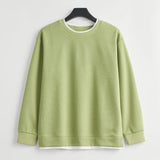 Men's Long Sleeve Casual Hoodie Loose Fit Round Neck White Top For Spring Autumn Versatile Sweatshirt Trendy Brand Men's Wear