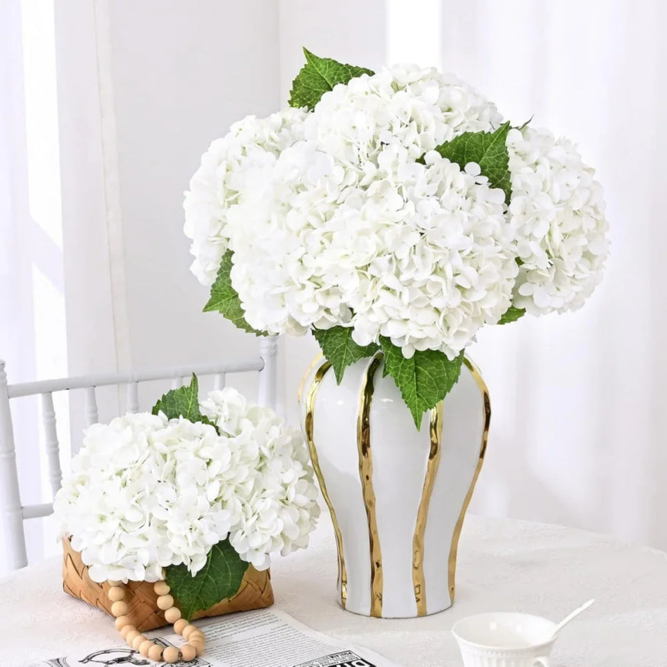 4pcs Large Hydrangea Artificial Flowers Blue Green Artificial Hydrangea Flower Branches Wedding Bouquet Flower 45cm/17.71in