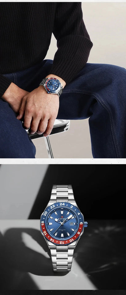 Naviforce 9249 High Quality Sports Casual Mens Watch Business Stainless Steel Quartz Wristwatches Male Clock Reloj Hombre