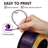 KINGROON Dual-color Silk PLA Filament 1.75mm 2 Color Coextrusion Glossy 3D Printer Filament PLA, 3kg/pack 1kg each spool
