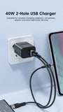 40W USB Type C Charger Dual Port QC4.0 PPS PD 20W Quick Fast Charging Mobile Phone Charger Adapter for iPhone Samsung Xiaomi