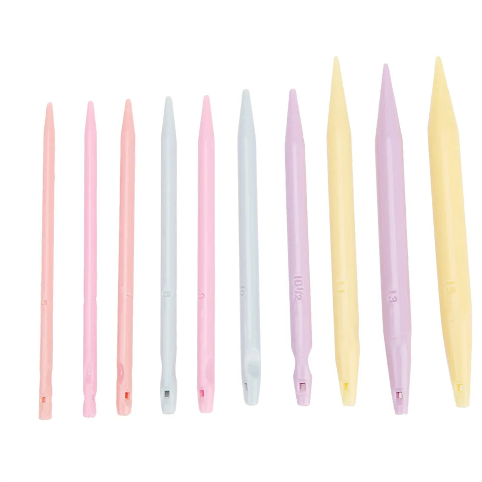 10 Pairs Plastic Change Head Circular Knitting Needle Set Sweaters Woven Tools