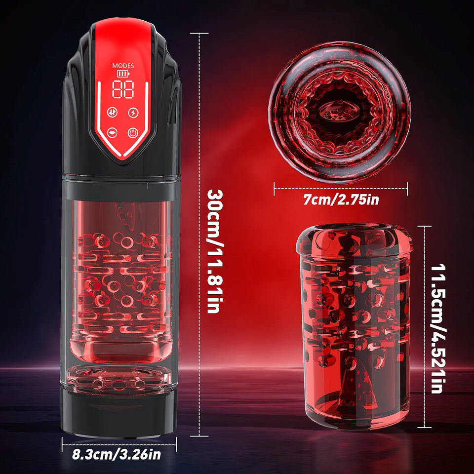 New LCD Automatic Sucking Licking Masturbator Cup 9 Thrusting Rotating Pocket Pussy Pumps & Enlargers Stroker Blowjob Penis Pump