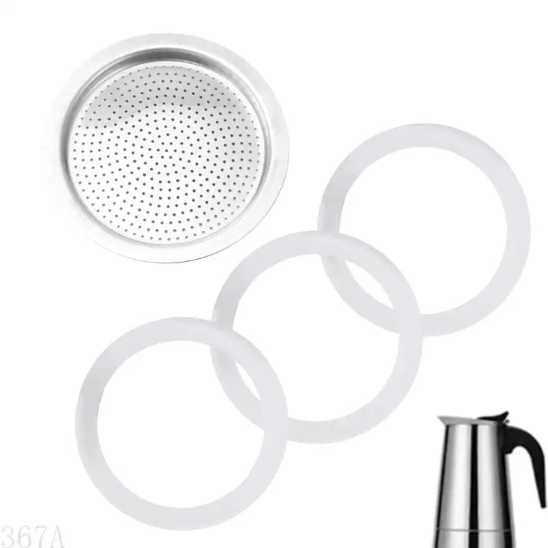 367A Efficient Coffee Maker Replacement Set With Gaskets Seals And Aluminium Filter