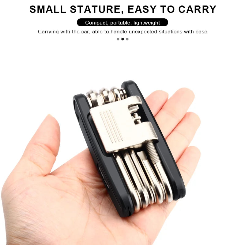 13 In 1 Bicycle Multi Tools Chain Splitter Cutter Hex Spoke Wrench Screwdriver Tyre Lever Tool Kit Portable Bike Repair Tools