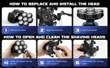 SEJOY Head Shavers for Bald Men Multifunctional 7D 6-in-1 Electric Razor with Nose Hair Trimmer Waterproof Men Grooming Kit