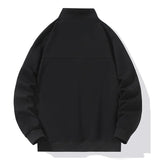 Big Size Clothing Store Sweatshirt Men Half Turtleneck Zip-up Long Sleeve Pullover Male Loose Fit Spring Autumn Large Plus 10XL
