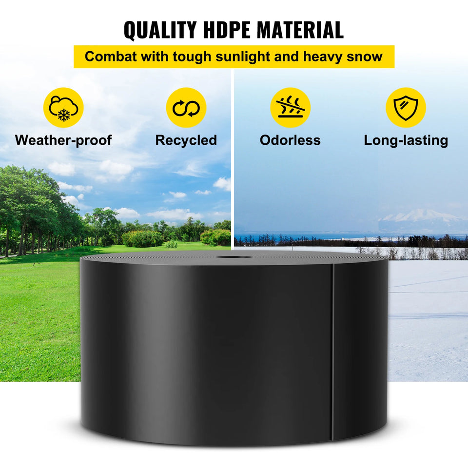 VEVOR Landscape Edging 10 inch Depth 60ft Total Length Recycled HDPE Coiled Terrace Board Flexible Bender Border for Landscaping