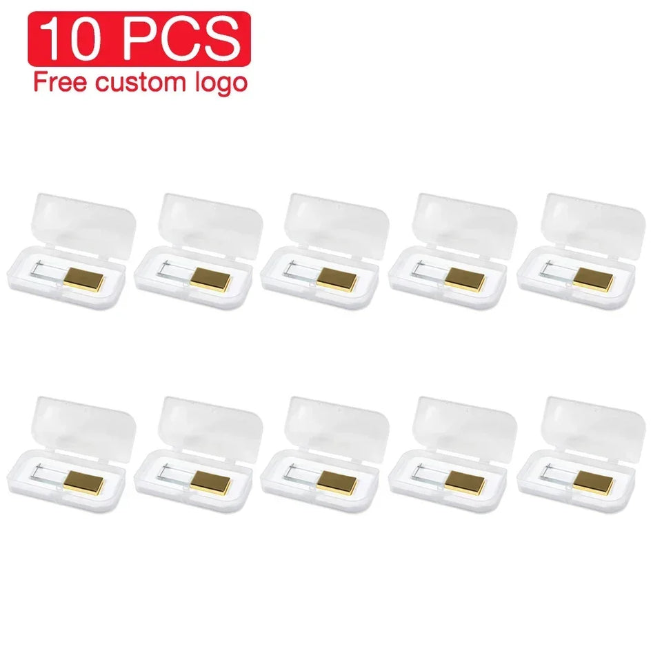 10PCS LOT High-speed Crystal USB Flash Drives 128GB Free Logo Pendrive 64GB Memory Stick 32GB 4GB Iron Box high-capacity U Disk