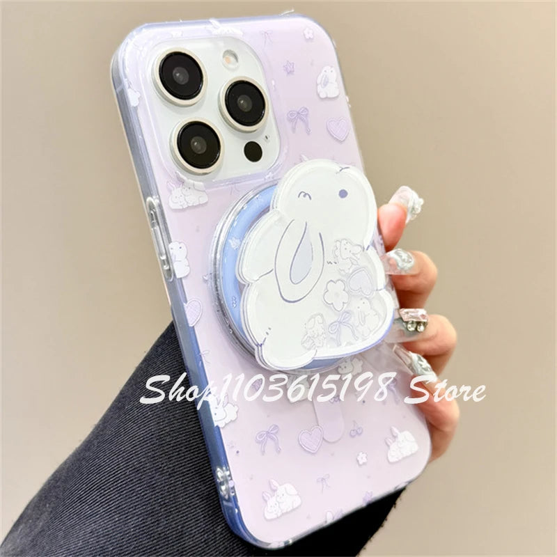 Korean Cute Rabbit Shake Magnetic Holder Phone Griptok Grip Tok Phone Stand Support For iPhone For Magsafe Accessories Smart Tok